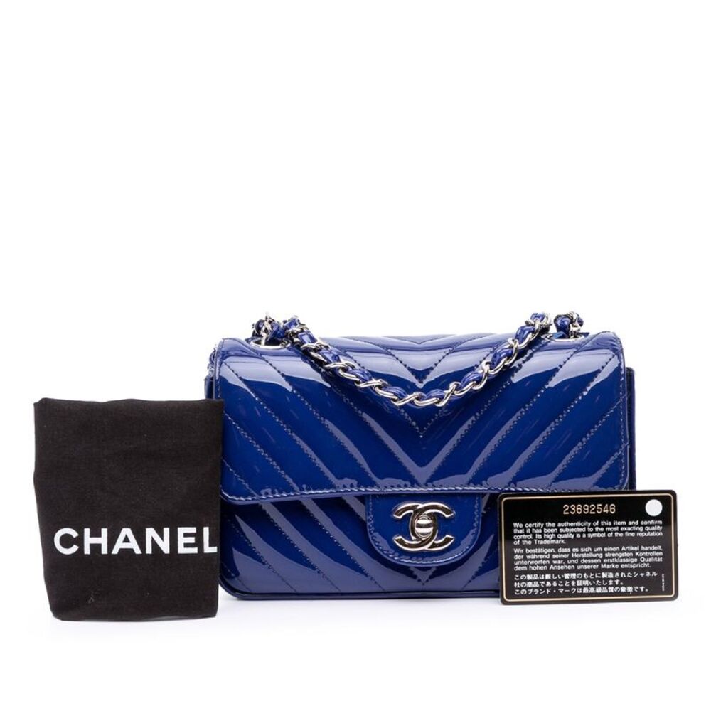 Chanel Mini Rectangular Classic Chevron Patent Si… - image 9
